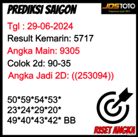 PREDIKSI TOGEL SAIGONLOTTO JOSTOTO 