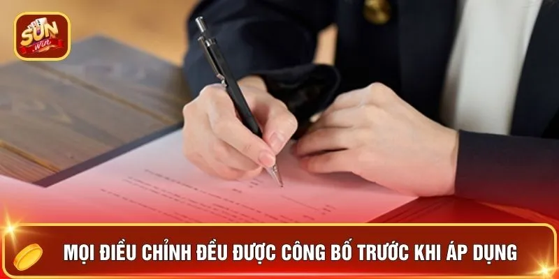 Mọi điều chỉnh đều được công bố trước khi áp dụng